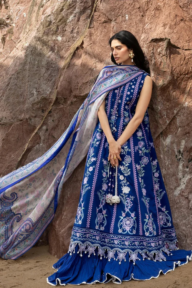 Picture of Sadaf Fawad Khan - Siraa Luxury Lawn Eid Edit - 08 Neel - Unstitched - Available at Raja Sahib