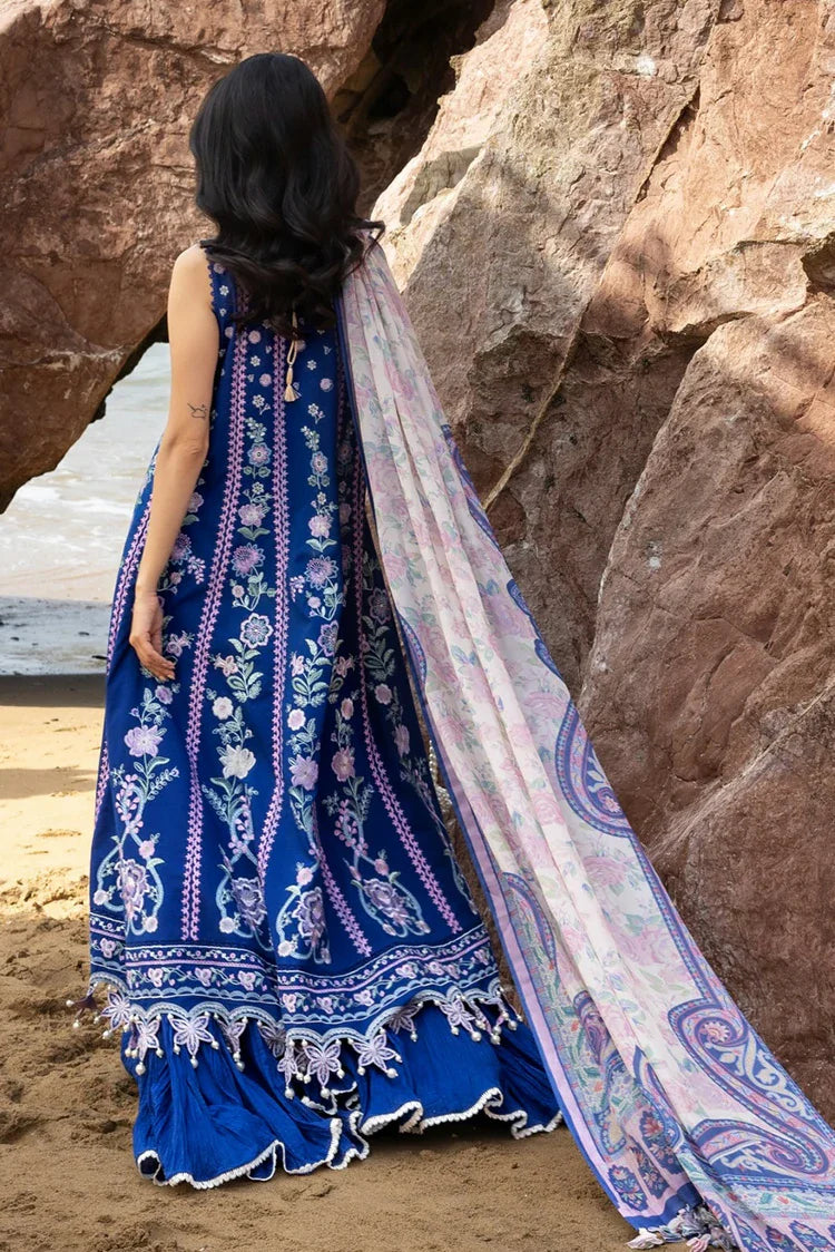 Picture of Sadaf Fawad Khan - Siraa Luxury Lawn Eid Edit - 08 Neel - Unstitched - Available at Raja Sahib