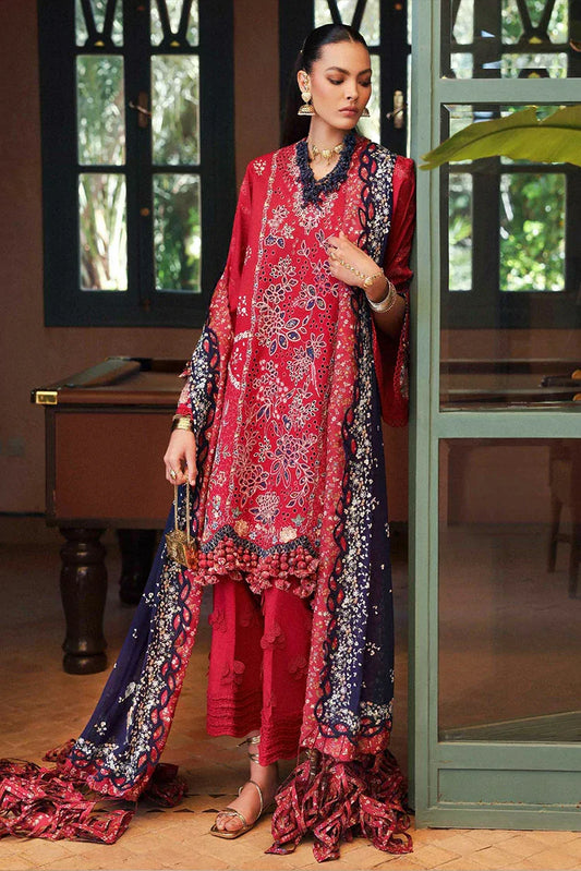 Republic Womenswear - Reine Luxury Eid Lawn - SL1-26-D2B-Belle Rosee - Unstitched