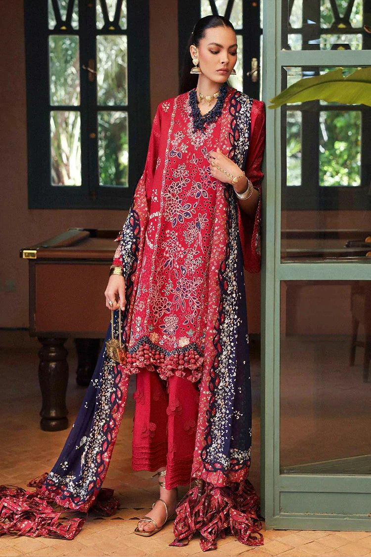 Picture of Republic Womenswear - Reine Luxury Eid Lawn - SL1-26-D2B-Belle Rosee - Unstitched - Available at Raja Sahib