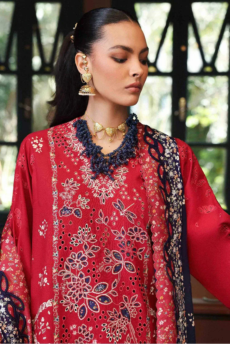 Picture of Republic Womenswear - Reine Luxury Eid Lawn - SL1-26-D2B-Belle Rosee - Unstitched - Available at Raja Sahib