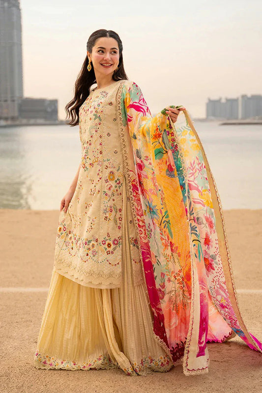 Faiza Saqlain - Aya Luxury Lawn - AY-04-Merjem - Unstitched