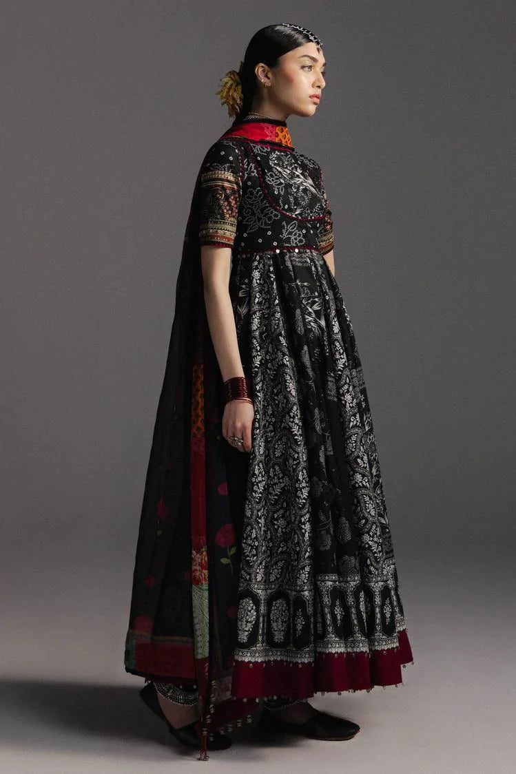 Picture of Zara Shahjahan - Anarkali Lawn - D-1 Surkh Bahar - Unstitched - Available at Raja Sahib