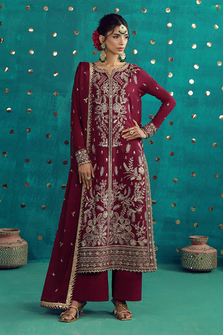 Asim Jofa - Luxury Festive - AJULFB-08 Embroidered Boski Silk 3 Pcs - Unstitched