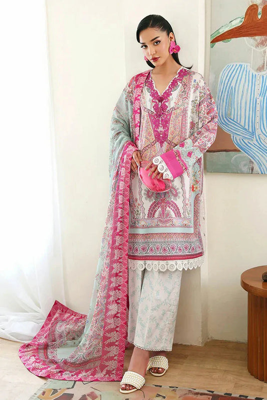 Picture of Roheenaz - Eclat Garden Printed Vol 4 - 10-Coral Hibiscus - Unstitched - Available at Raja Sahib