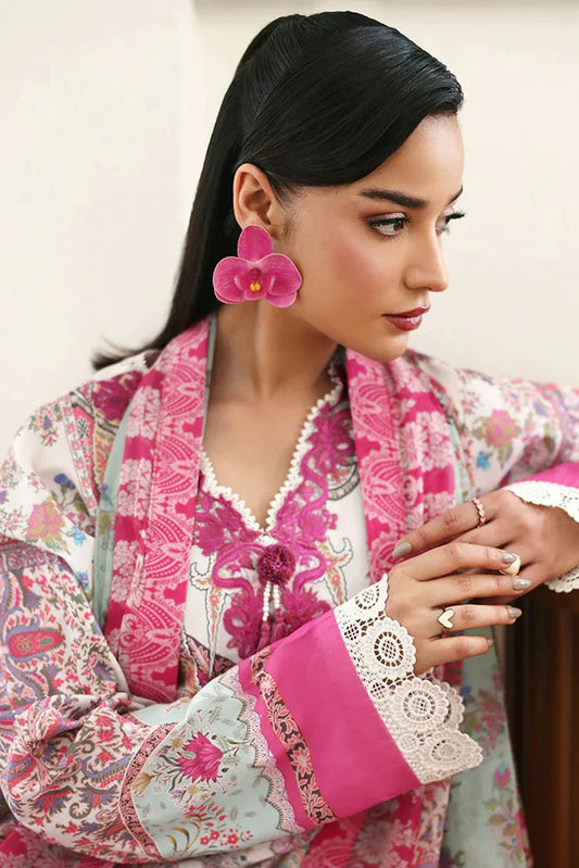Picture of Roheenaz - Eclat Garden Printed Vol 4 - 10-Coral Hibiscus - Unstitched - Available at Raja Sahib