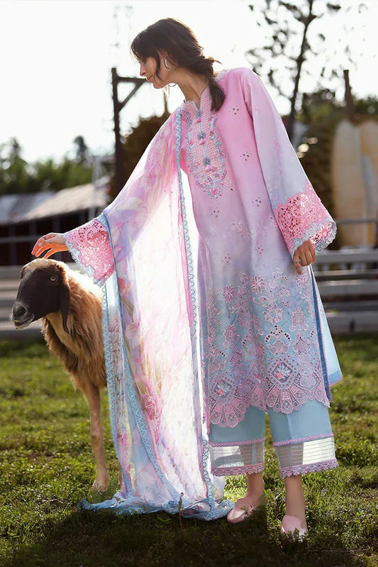 Picture of Mushq - Solace Ombre Chikankari - 07-Faint Blossom - Unstitched - Available at Raja Sahib