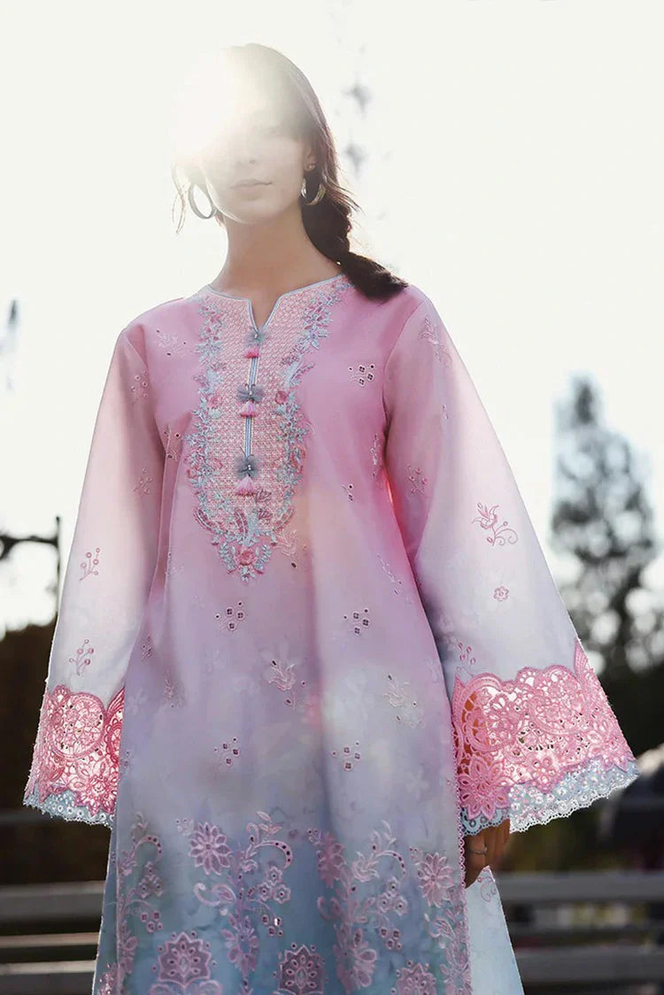 Picture of Mushq - Solace Ombre Chikankari - 07-Faint Blossom - Unstitched - Available at Raja Sahib