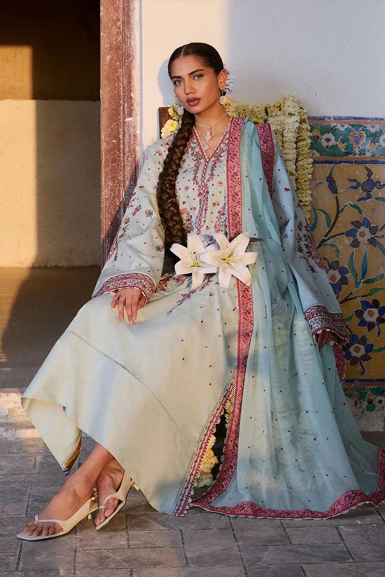 Picture of Hussain Rehar - Zan Spring Summer - D-103 Firuz - Unstitched - Available at Raja Sahib
