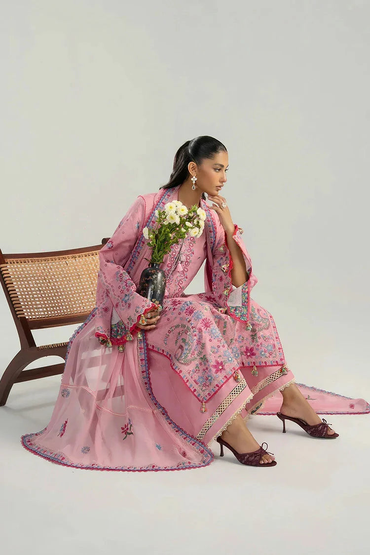 Picture of Hussain Rehar - Zan Spring Summer - D-106 Pembe - Unstitched - Available at Raja Sahib