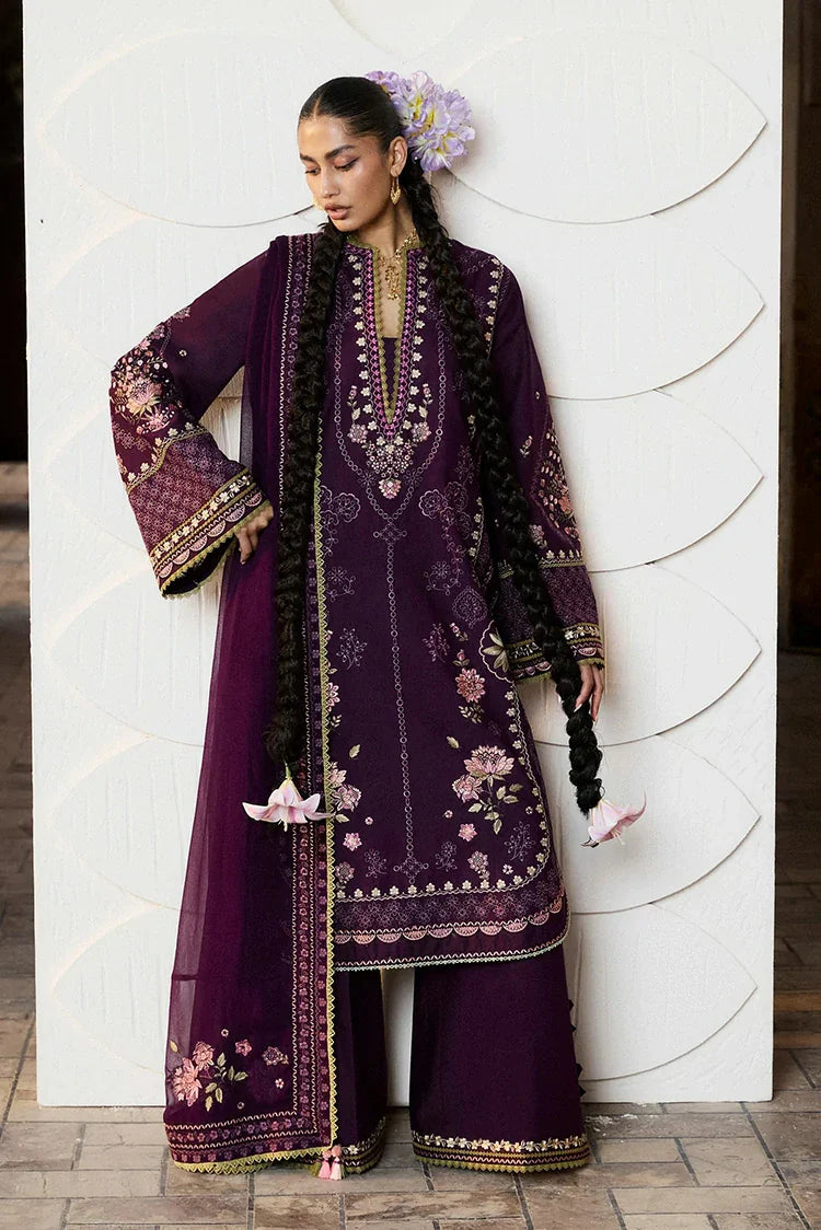 Picture of Hussain Rehar - Zan Spring Summer - D-110 Banafsh - Unstitched - Available at Raja Sahib