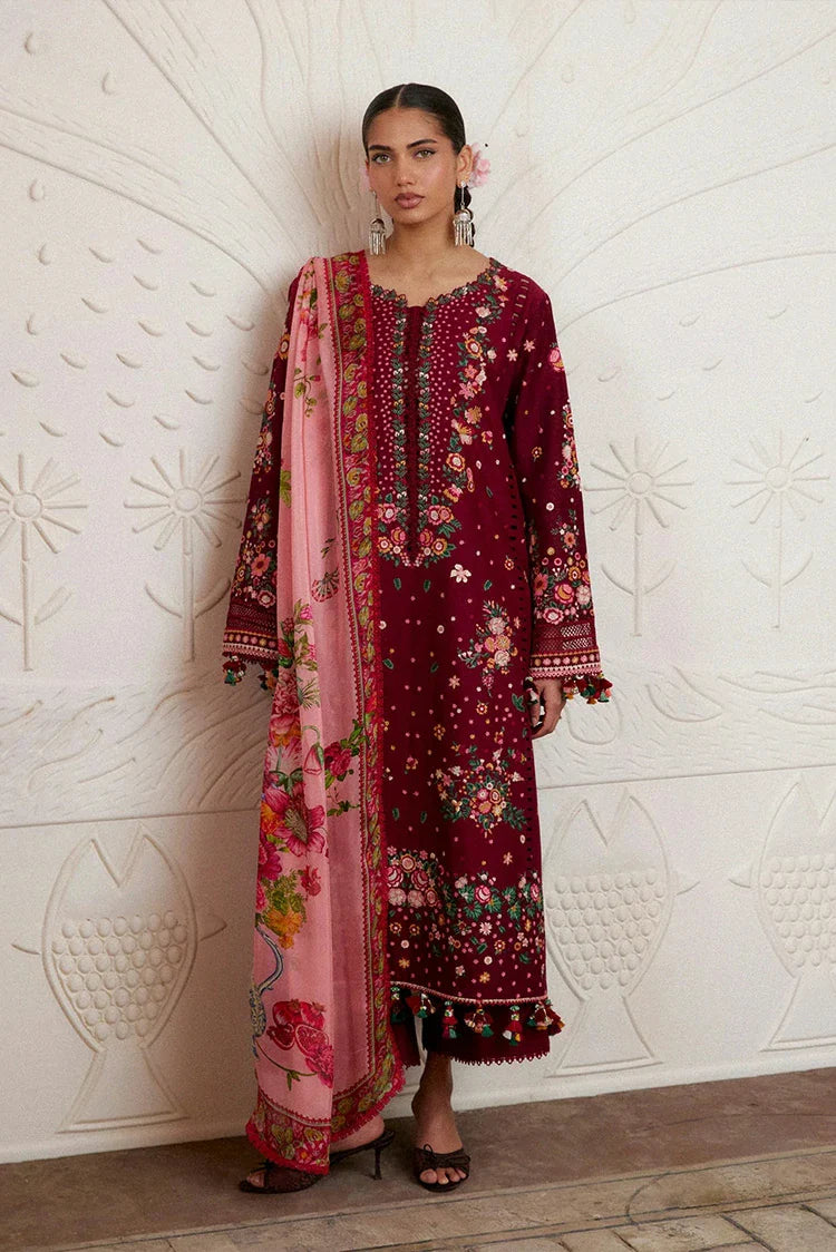 Picture of Hussain Rehar - Zan Spring Summer - D-78 Kestane - Unstitched - Available at Raja Sahib