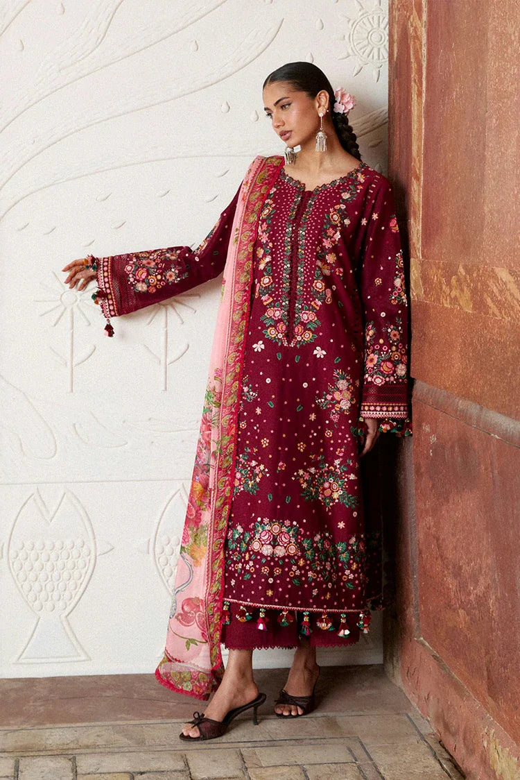 Picture of Hussain Rehar - Zan Spring Summer - D-78 Kestane - Unstitched - Available at Raja Sahib