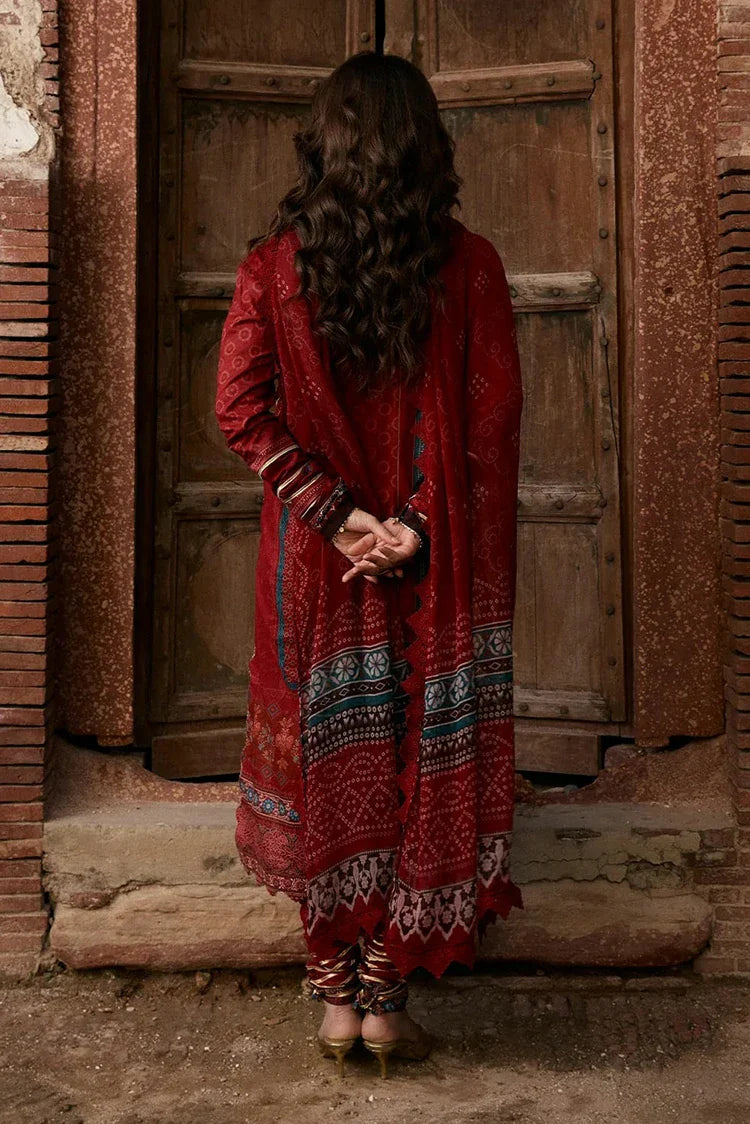 Picture of Kahf - Aangan Printed Chiffon Collection - KPS-1A SURKH NOOR - Unstitched - Available at Raja Sahib