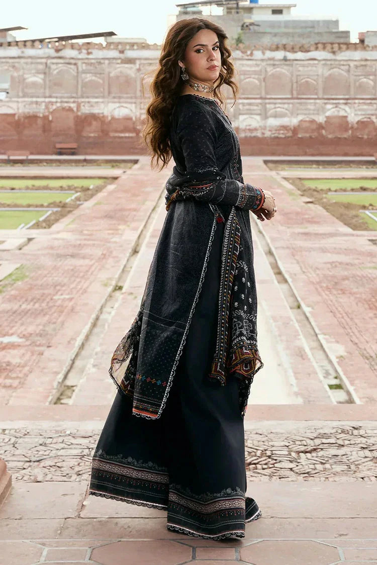Picture of Kahf - Aangan Printed Chiffon Collection - KPS-5A GUL-E-SIYAH - Unstitched - Available at Raja Sahib