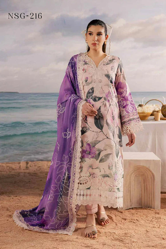 Nureh - Gardenia Embroidered and Printed Lawn Collection Vol 2 - NSG-216 - Unstitched
