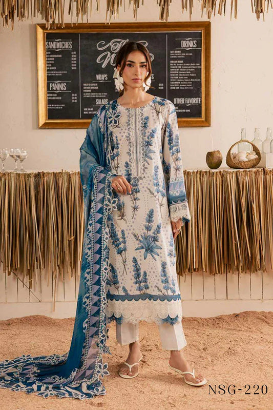 Nureh - Gardenia Embroidered and Printed Lawn Collection Vol 2 - NSG-220 - Unstitched