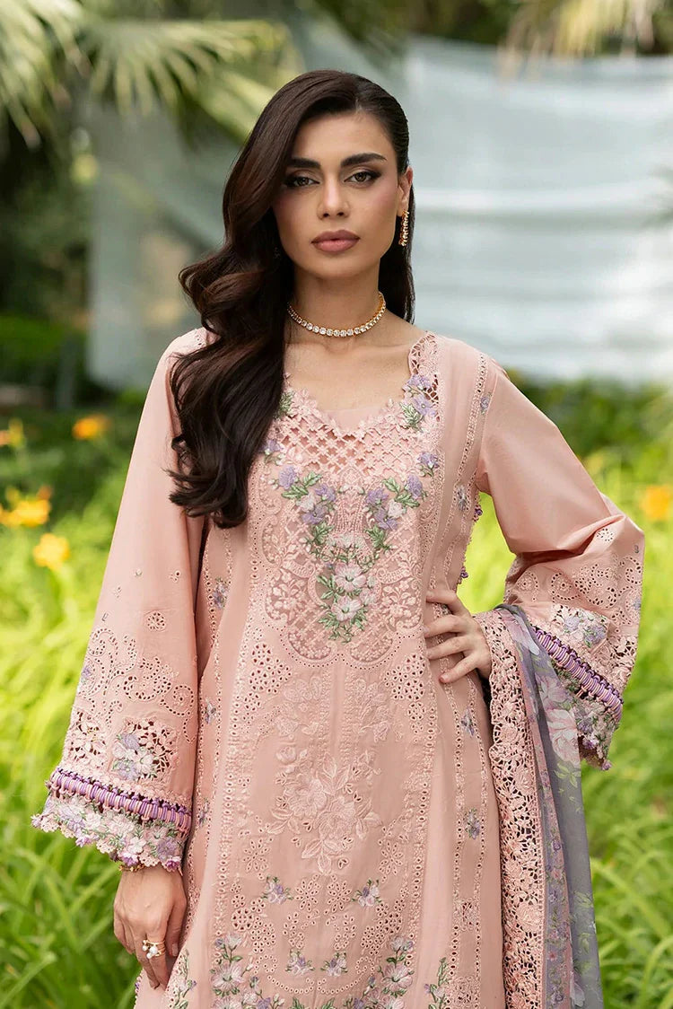 Picture of Elaf - Luxury Lawn Unstitched Vol 2 - ELQ-6A BLUSHING ROSE - Unstitched - Available at Raja Sahib