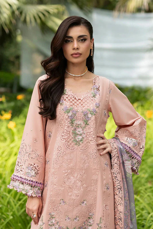 Picture of Elaf - Luxury Lawn Unstitched Vol 2 - ELQ-6A BLUSHING ROSE - Unstitched - Available at Raja Sahib
