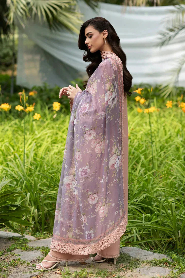 Picture of Elaf - Luxury Lawn Unstitched Vol 2 - ELQ-6A BLUSHING ROSE - Unstitched - Available at Raja Sahib