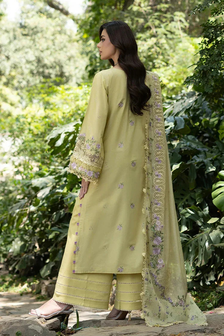Picture of Elaf - Luxury Lawn Unstitched Vol 2 - ELQ-7A BUTTER YELLOW - Unstitched - Available at Raja Sahib