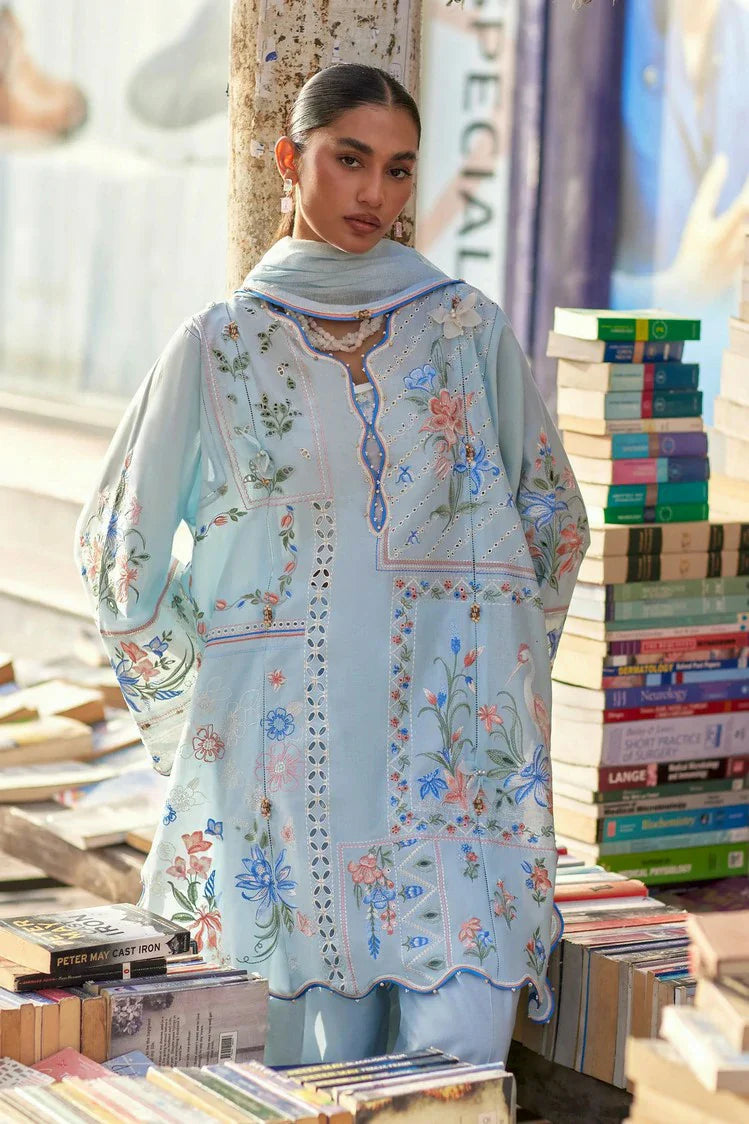 Picture of Zaha - Wild Flower Festive Lawn - FORGET ME NOT BREEZE (ZF26-10) - Unstitched - Available at Raja Sahib