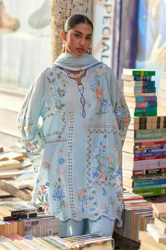Picture of Zaha - Wild Flower Festive Lawn - FORGET ME NOT BREEZE (ZF26-10) - Unstitched - Available at Raja Sahib