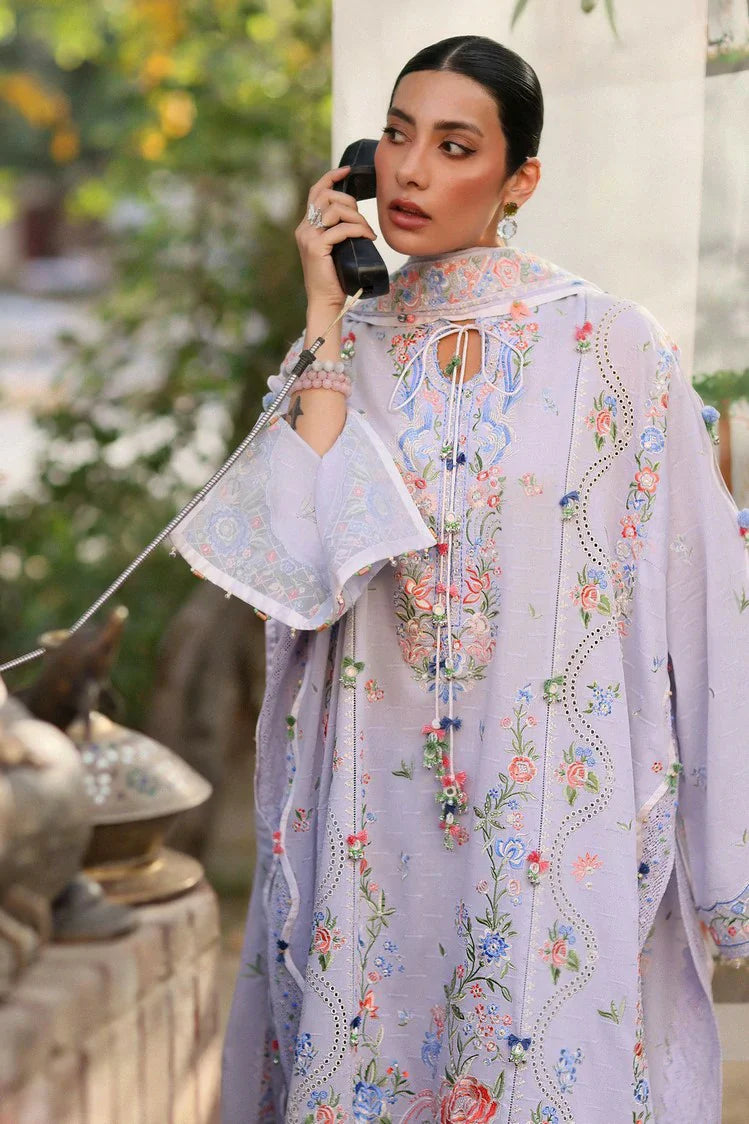 Picture of Zaha - Wild Flower Festive Lawn - PERIWINKLE MUSE (ZF26-11) - Unstitched - Available at Raja Sahib