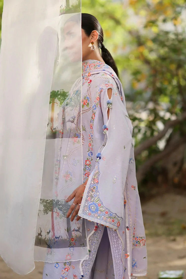 Picture of Zaha - Wild Flower Festive Lawn - PERIWINKLE MUSE (ZF26-11) - Unstitched - Available at Raja Sahib