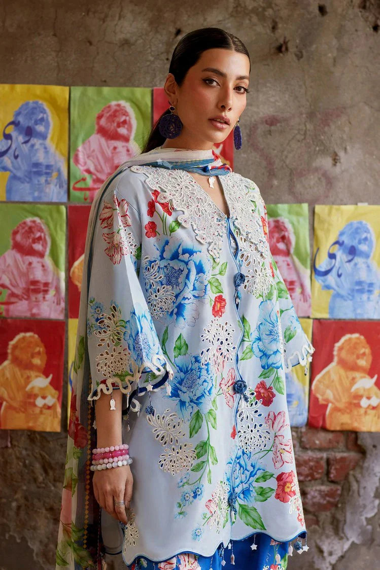 Picture of Zaha - Wild Flower Festive Lawn - BLUE POPPY (ZF26-02) - Unstitched - Available at Raja Sahib
