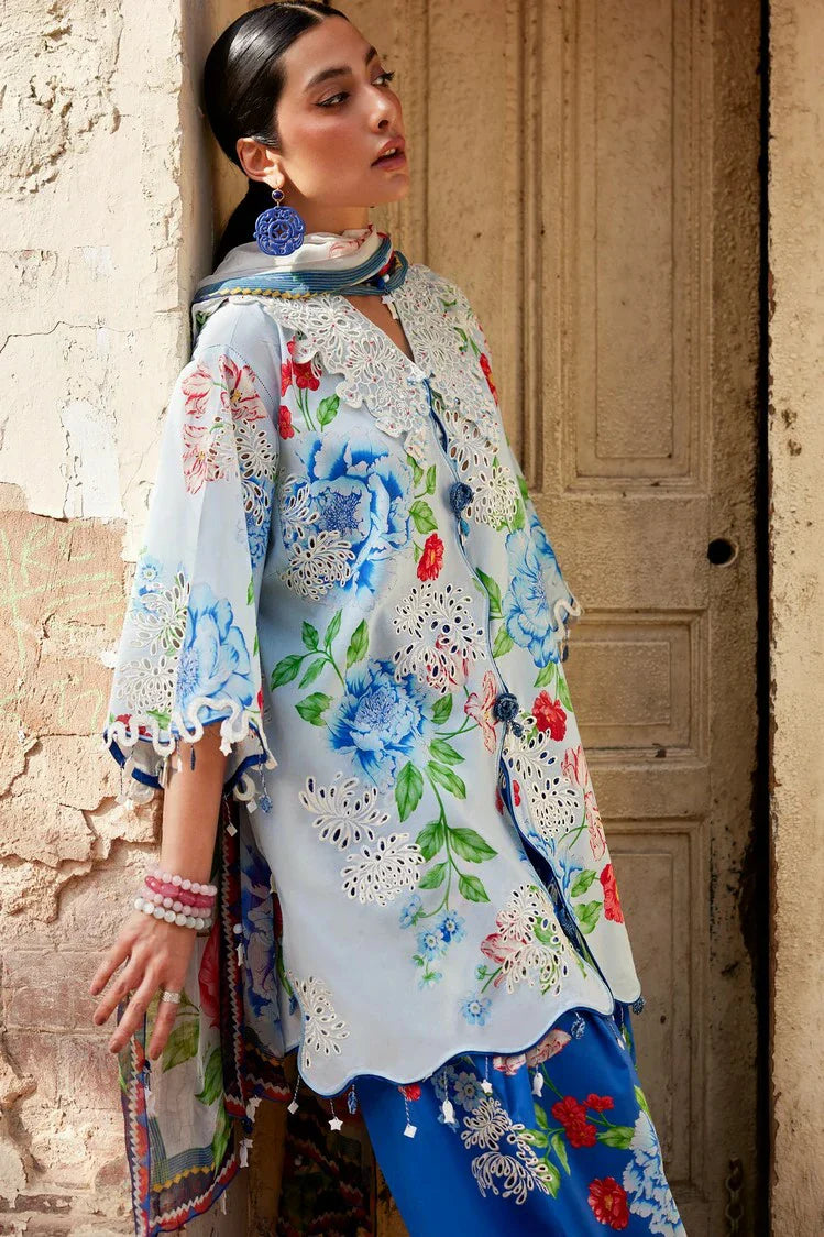 Picture of Zaha - Wild Flower Festive Lawn - BLUE POPPY (ZF26-02) - Unstitched - Available at Raja Sahib