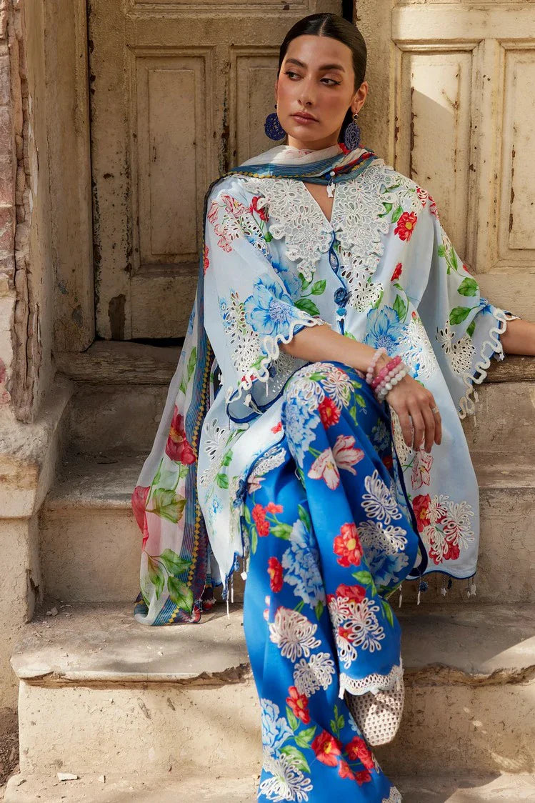 Picture of Zaha - Wild Flower Festive Lawn - BLUE POPPY (ZF26-02) - Unstitched - Available at Raja Sahib