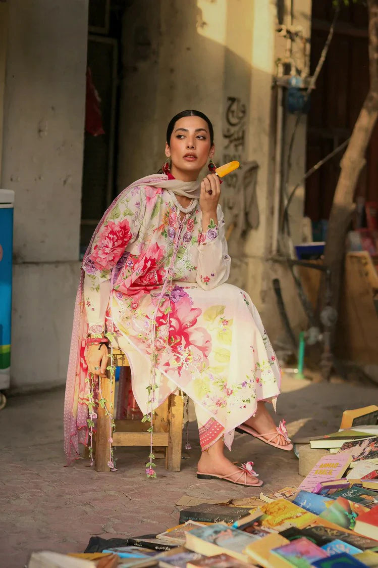 Picture of Zaha - Wild Flower Festive Lawn - PINK MINK FROLIC (ZF26-05) - Unstitched - Available at Raja Sahib