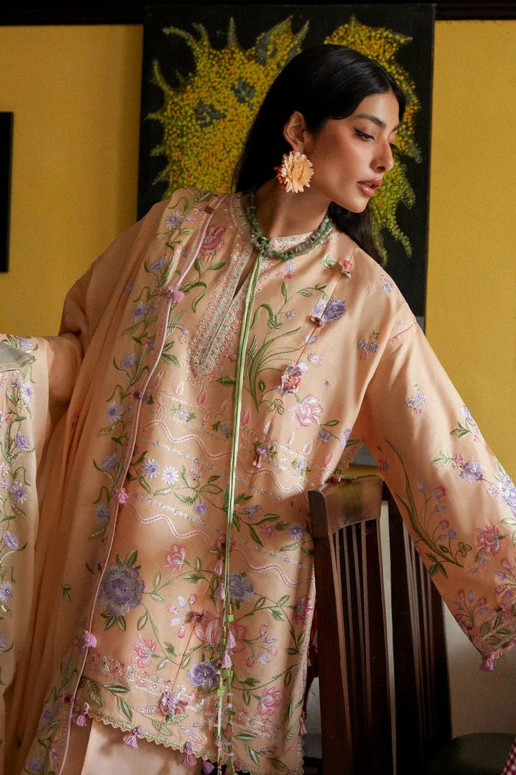 Picture of Zaha - Wild Flower Festive Lawn - APRICOT MALLOW BLOOM (ZF26-09) - Unstitched - Available at Raja Sahib