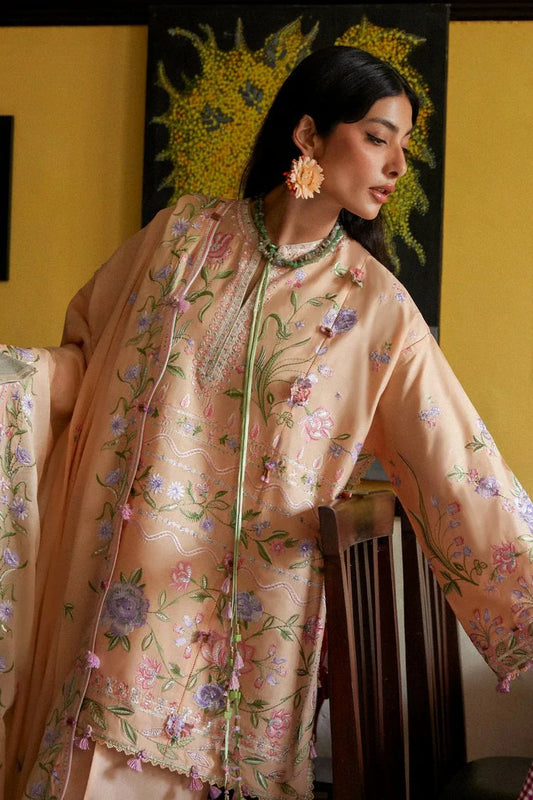 Picture of Zaha - Wild Flower Festive Lawn - APRICOT MALLOW BLOOM (ZF26-09) - Unstitched - Available at Raja Sahib