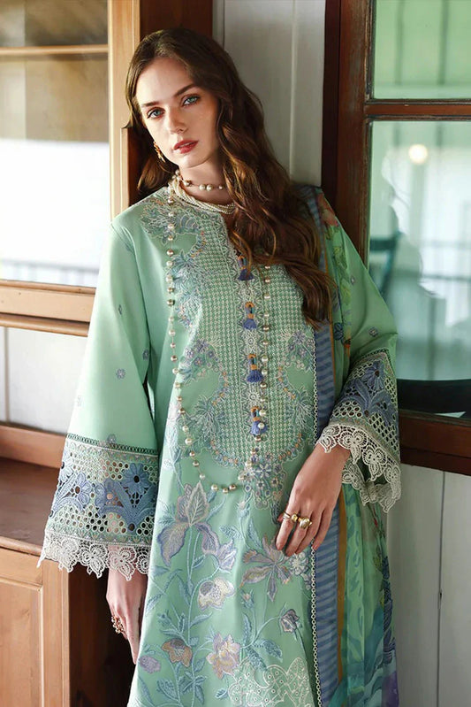 Picture of Mushq - Hemline The Secret Garden Beyond the Garden Gate - 11-Fernlore - Unstitched - Available at Raja Sahib