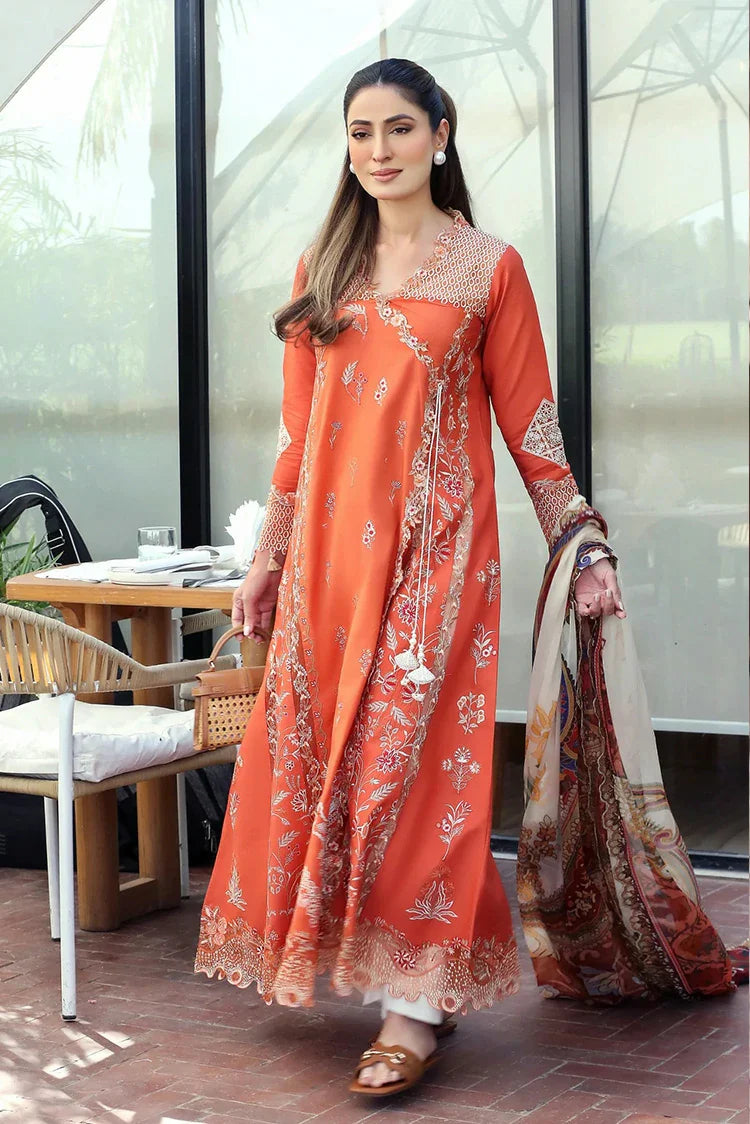 Picture of Asifa & Nabeel - Summer Lawn Soiree - Coral Fusion (SL26-06) - Unstitched - Available at Raja Sahib