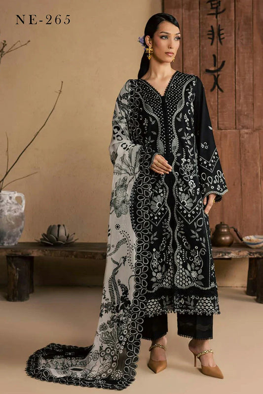Nureh - Koyal Monochrome Lawn Collection - NE-265 - Unstitched