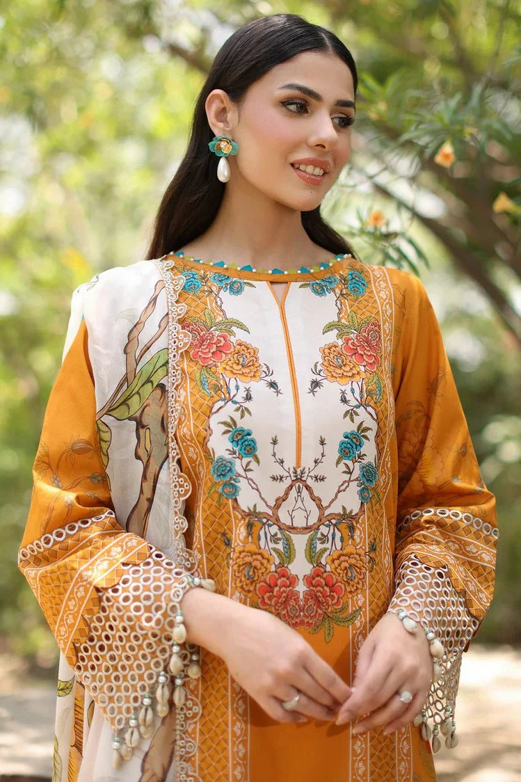 embroidered printed lawn dress EMBROIDERED PRINTED LAWN UF-544