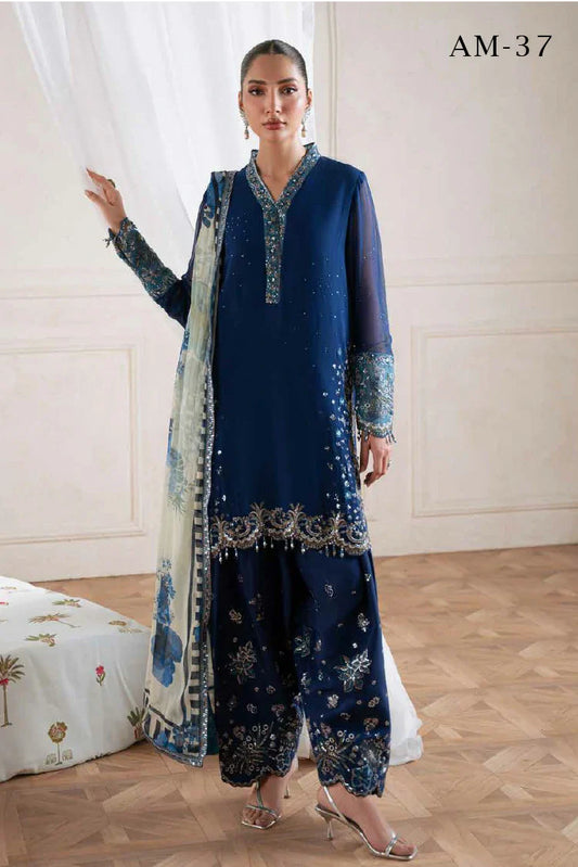 Nureh - Amaya Luxury Embroidered Chiffon Collection Vol 2 - AM-37 - Unstitched