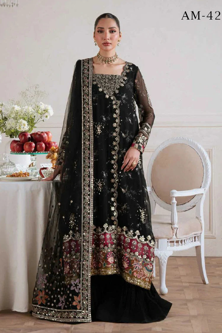 Nureh - Amaya Luxury Embroidered Chiffon Collection Vol 2 - AM-42 - Unstitched