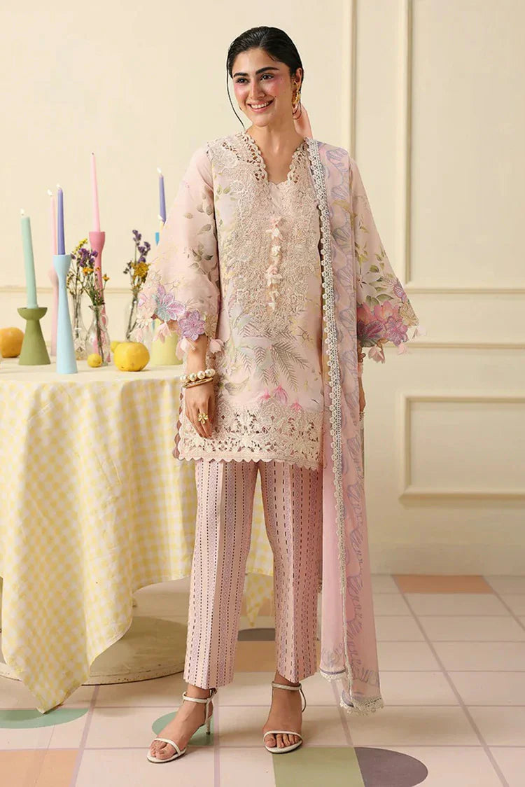 Mushq - Soleil Hemline Prints - 11-Berry Creme - Unstitched