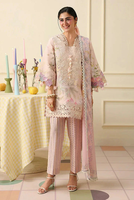 Mushq - Soleil Hemline Prints - 11-Berry Creme - Unstitched