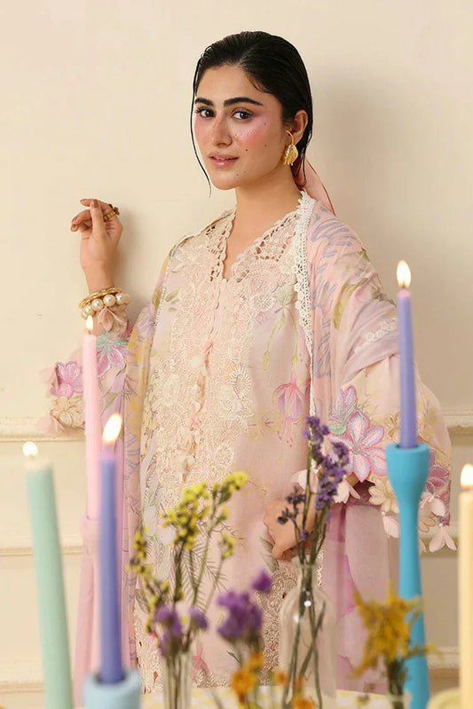Mushq - Soleil Hemline Prints - 11-Berry Creme - Unstitched