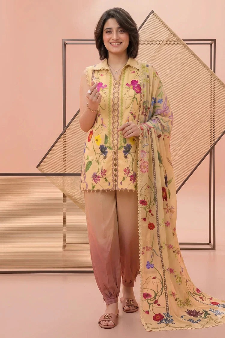 Asifa & Nabeel - Yakin Printed Lawn - Dahlia (YKL26-10) - Unstitched