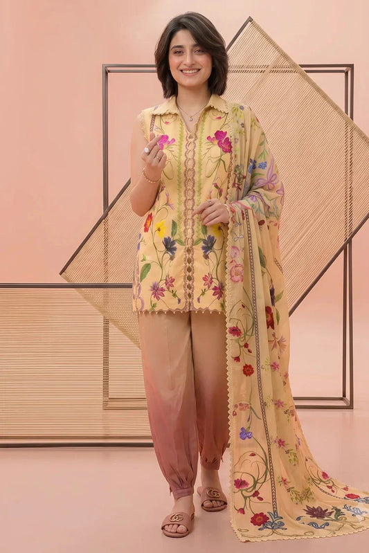 Asifa & Nabeel - Yakin Printed Lawn - Dahlia (YKL26-10) - Unstitched