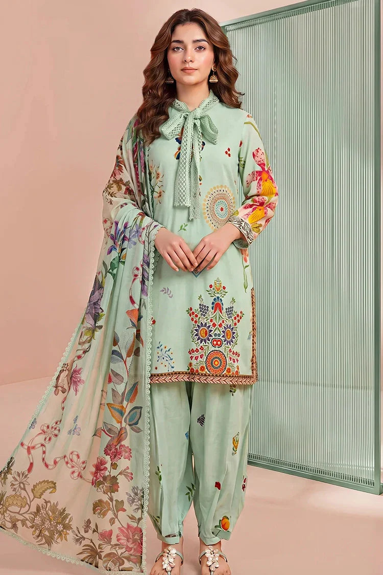Asifa & Nabeel - Yakin Printed Lawn - Lotus (YKL26-02) - Unstitched