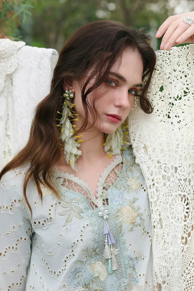 Picture of Mushq - Hemline The Secret Garden Vol 3 - 11-Ivory Botanica - Unstitched - Available at Raja Sahib