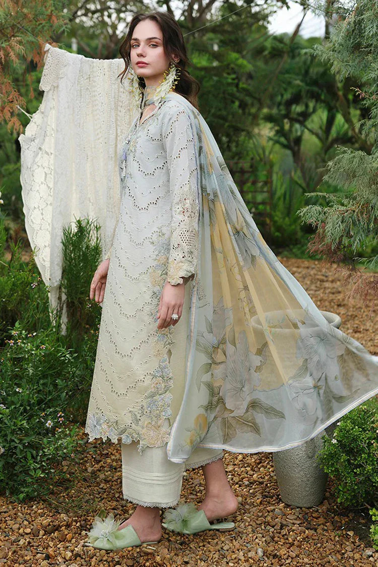 Picture of Mushq - Hemline The Secret Garden Vol 3 - 11-Ivory Botanica - Unstitched - Available at Raja Sahib