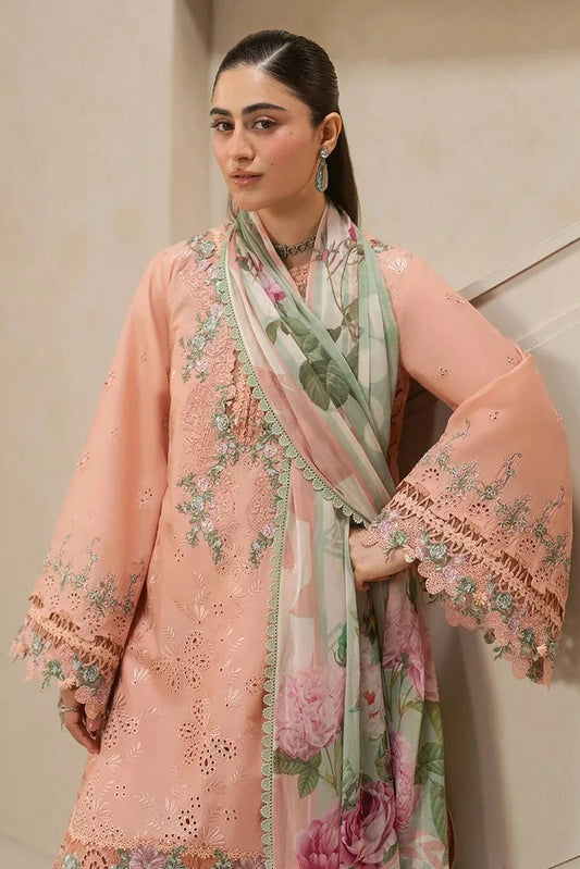 Elaf - E Craft Chikankari With Chiffon Dupatta - EHC-3B DUSTROSE - Unstitched